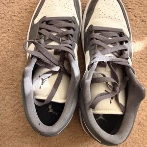 Jordan Men's Low-Top Sneakers in Gray and White